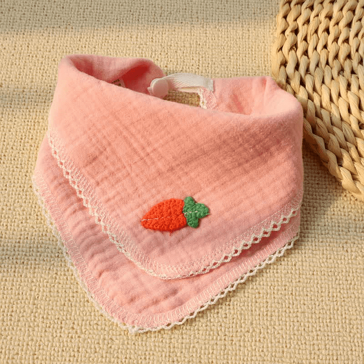 Baby Embroidered Fruit Absorbent Bib 1 Piece