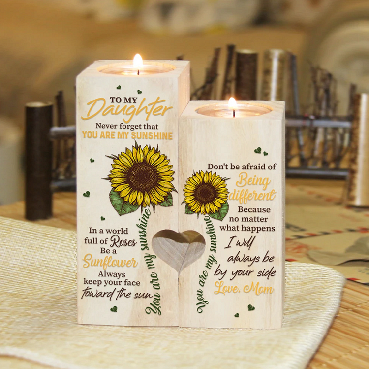 Mom /Dad to Daughter  - You Are My Sunshine - Candle Holder