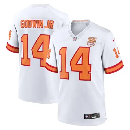 Youth '76 Tampa Bay Buccaneers #14 Chris Godwin Jr.  White 50th Season Game Jersey