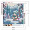 Diamond Painting-DIY Full Round Drill Snowy Bear In Forest