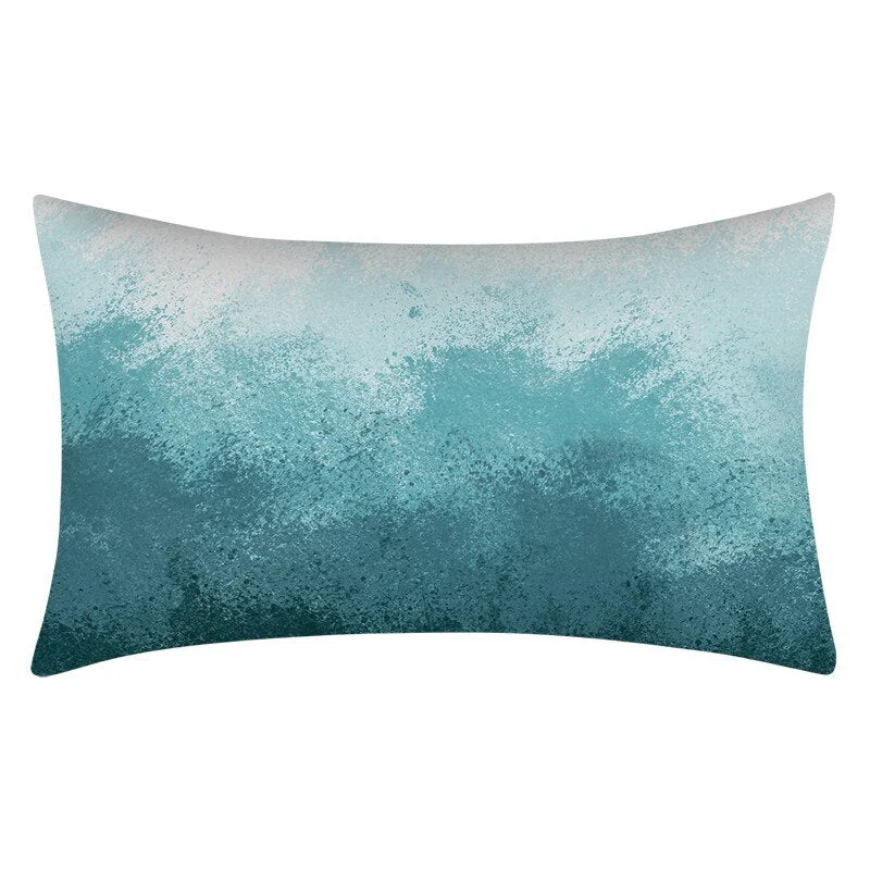 Teal Blue Pillowcase 30X50 Geometry Cushion Cover Polyester Sofa Cushions Decorative Throw Pillows Nordic Home Decor Pillowcover
