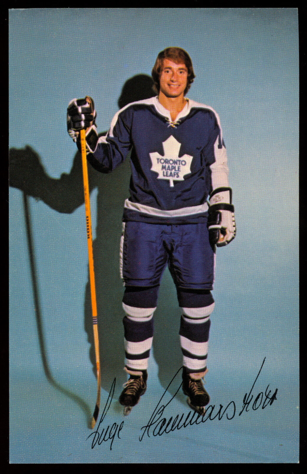 1973 ORIGINAL TEAM ISSUE Inge Hammarstrom TORONTO MAPLE LEAFS POST CARD Photo Poster painting NM