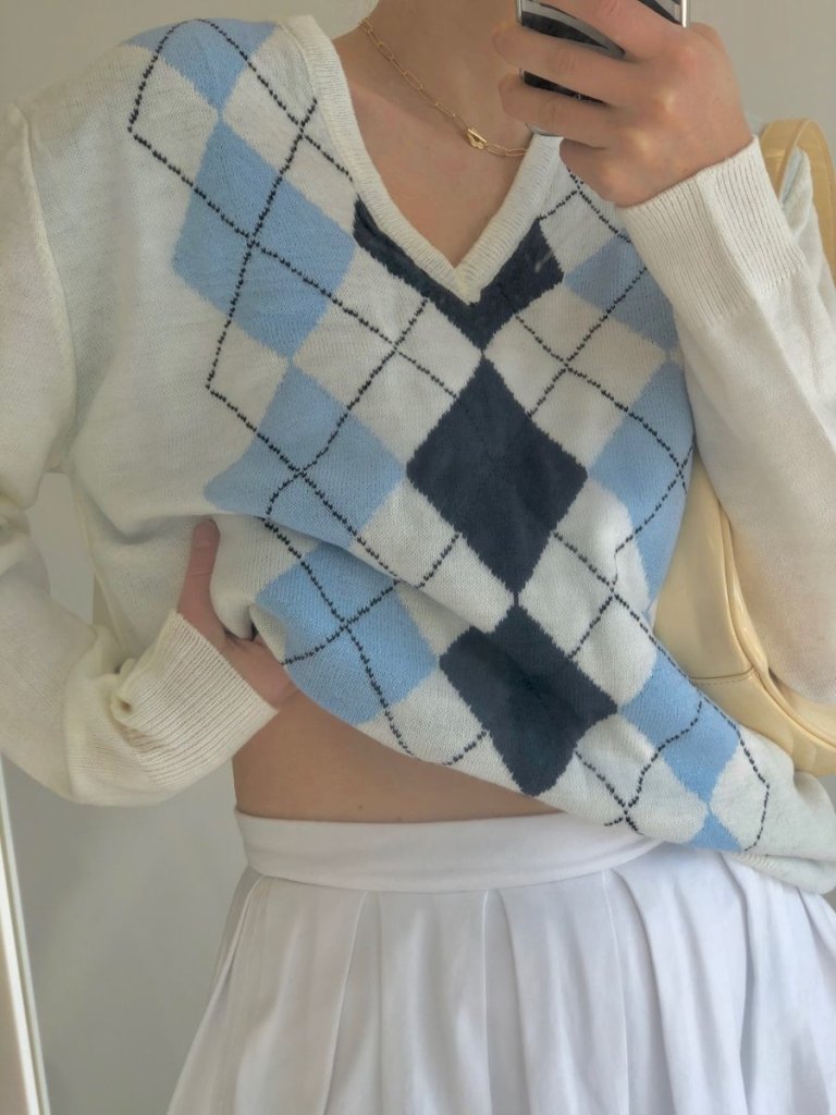 Play It Cool Argyle Sweater