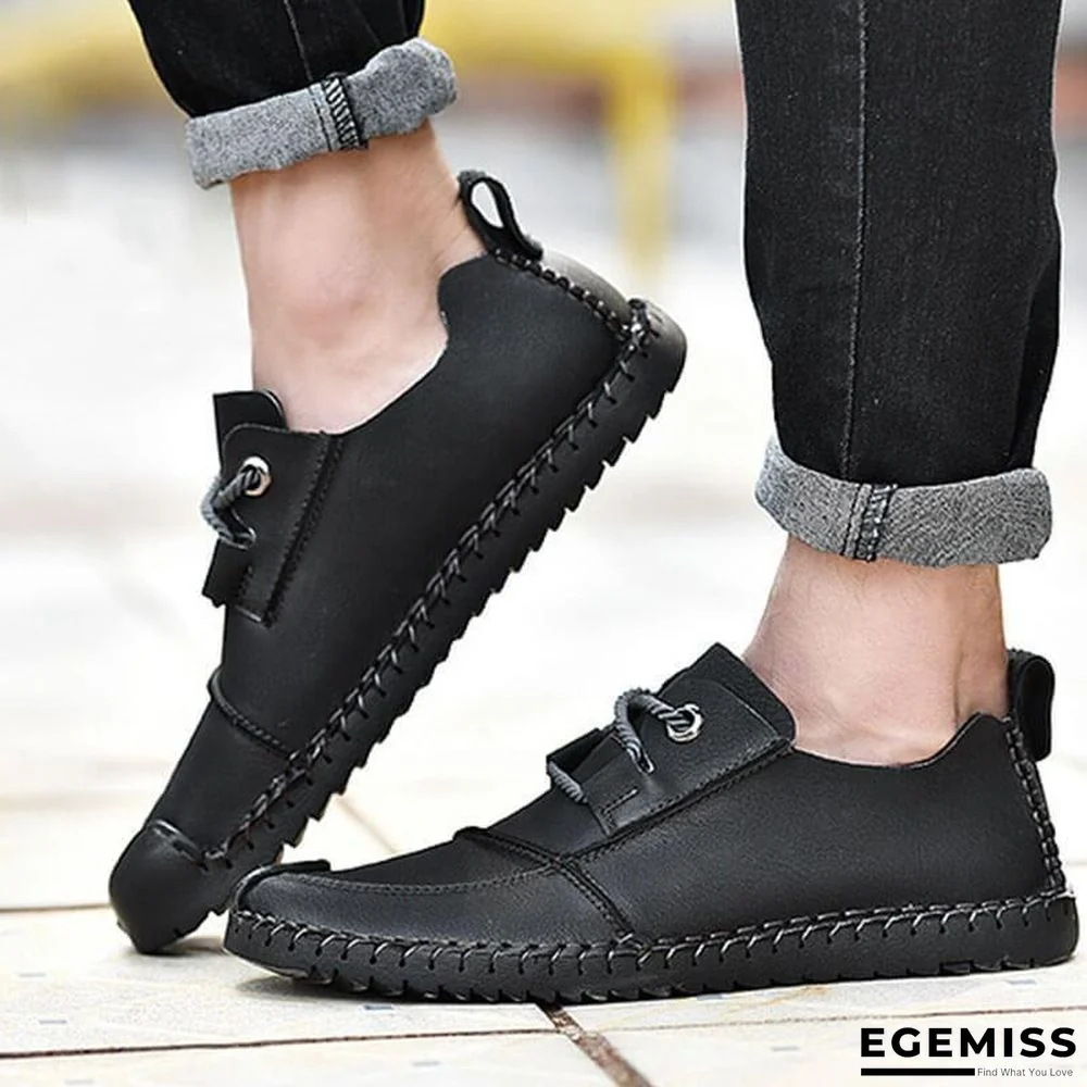 Men's Fashion Business Spliced Laced Casual Leather Shoes | EGEMISS