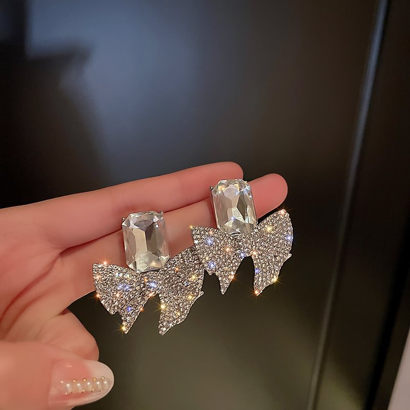 Big Geometric Square Crystal Dangle Earrings | IFYHOME
