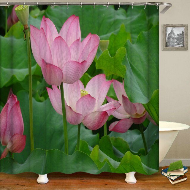 

Shower Curtain – Lotus Flowers-180*180cm, 501 Original