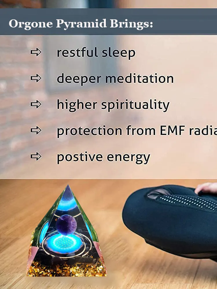 5cm Natural Stone Orgonite Pyramid Healing Crystals Orgone Energy Generator