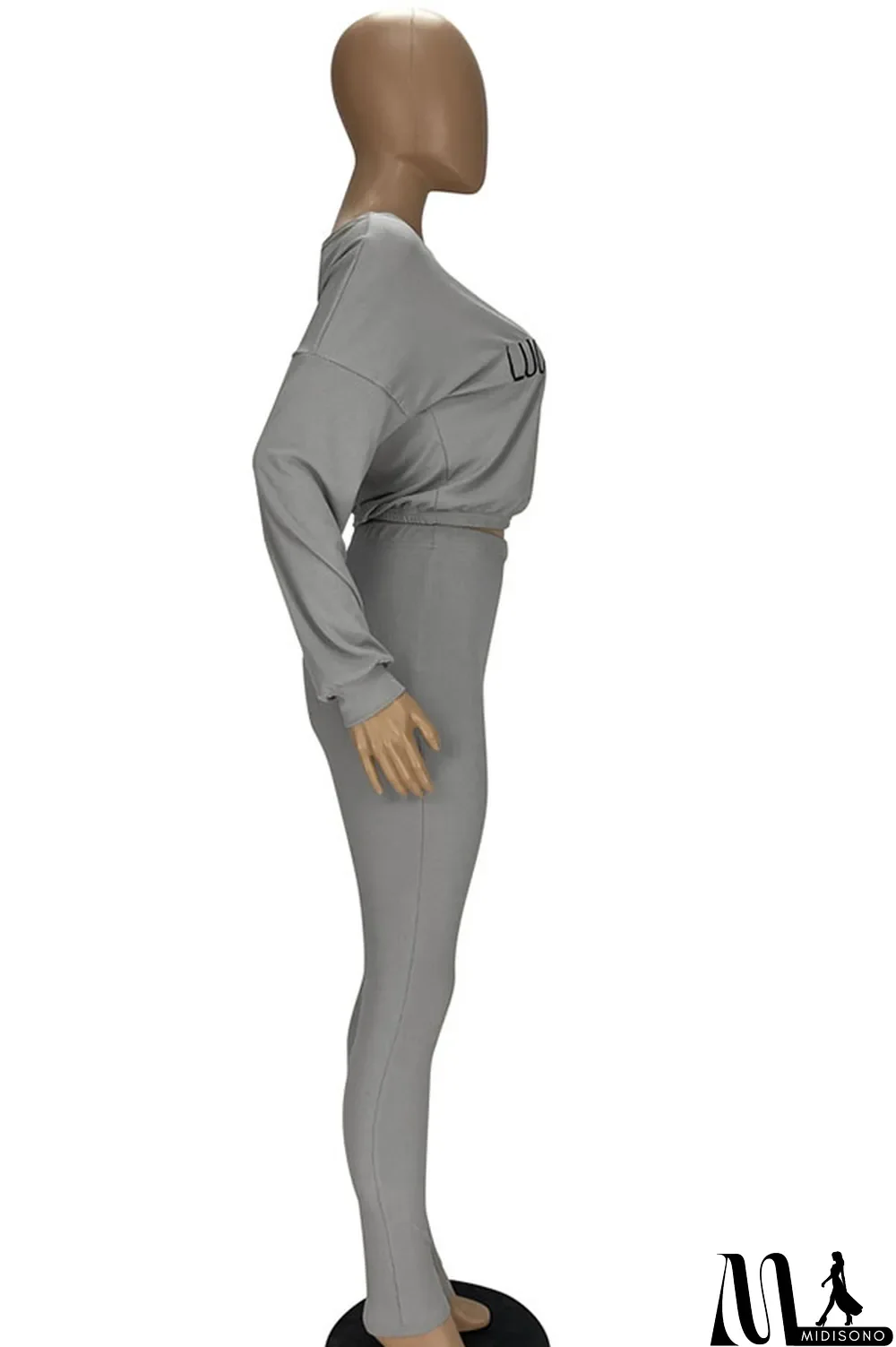 MidiSono - White Fashion Casual Pit Article Fabrics Letter Embroidered Boat Neck Two Pieces