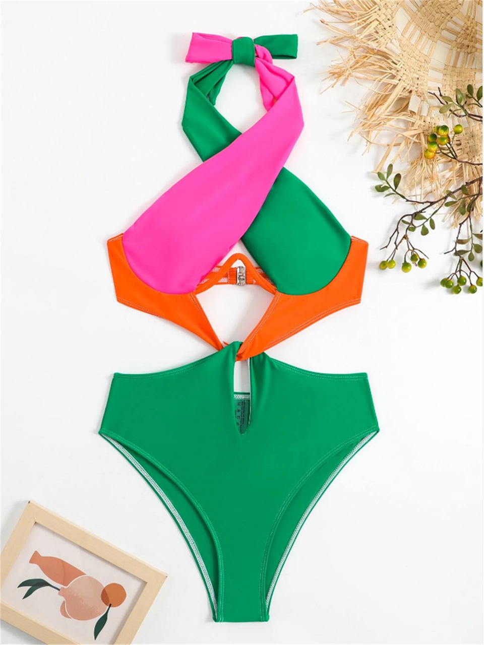 Hoakwheels 2025 Push Up One Piece Women Swimsuit Solid Monokini Front Cross Swimwear Bathing Swimming Suit Female Summer Beachwear Bodysuit
