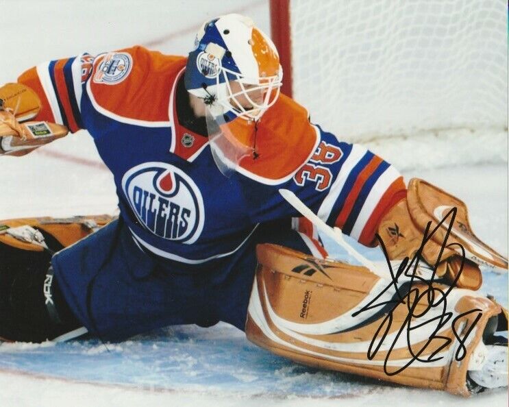 JEFF DROUIN-DESLAURIERS SIGNED EDMONTON OILERS GOALIE 8x10 Photo Poster painting Autograph PROOF