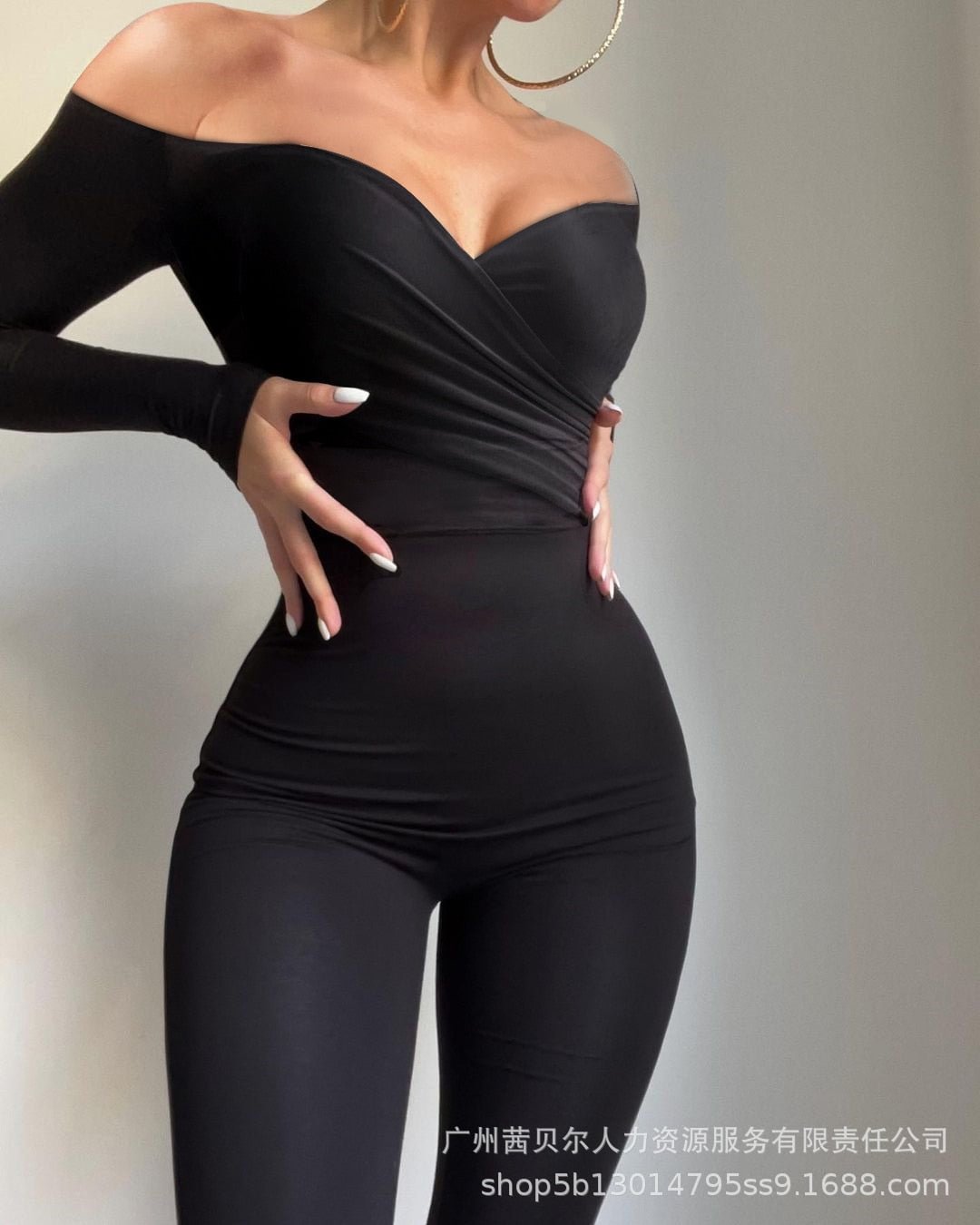 CM.YAYA Women Gauze Hollow Out Deep V-neck High Waist Tunic Bodycon Jumpsuit Sexy Party One Piece Overall Romper Playsuits 2022