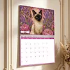 Cat 2027 DIY Diamond Painting Calendar for Adults Flowers Diamond Art Calendars 11.81x9.45 Inch Gem Painting Art Walls Date for Home Business Office Planning Decor