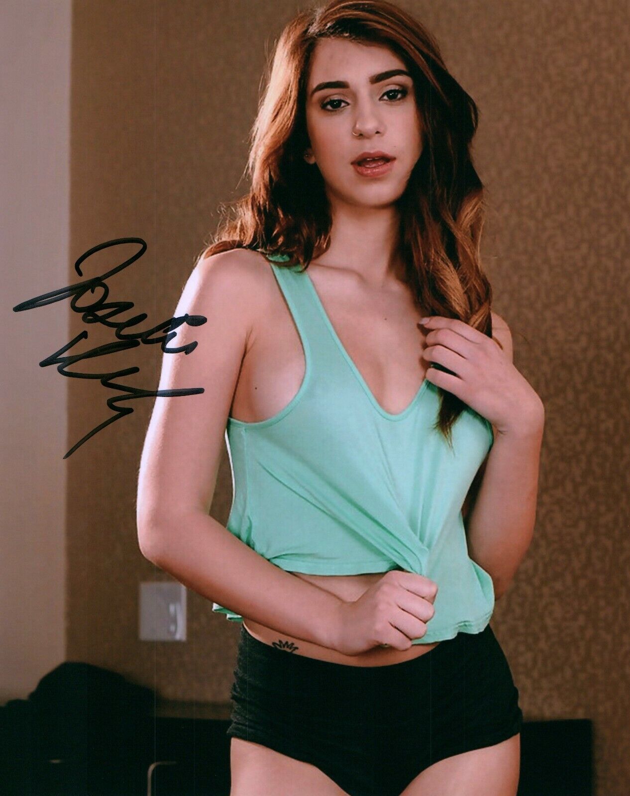 Joseline Kelly Super Cute Sexy Hot Signed 8x10 Photo Poster painting Adult Model COA 93