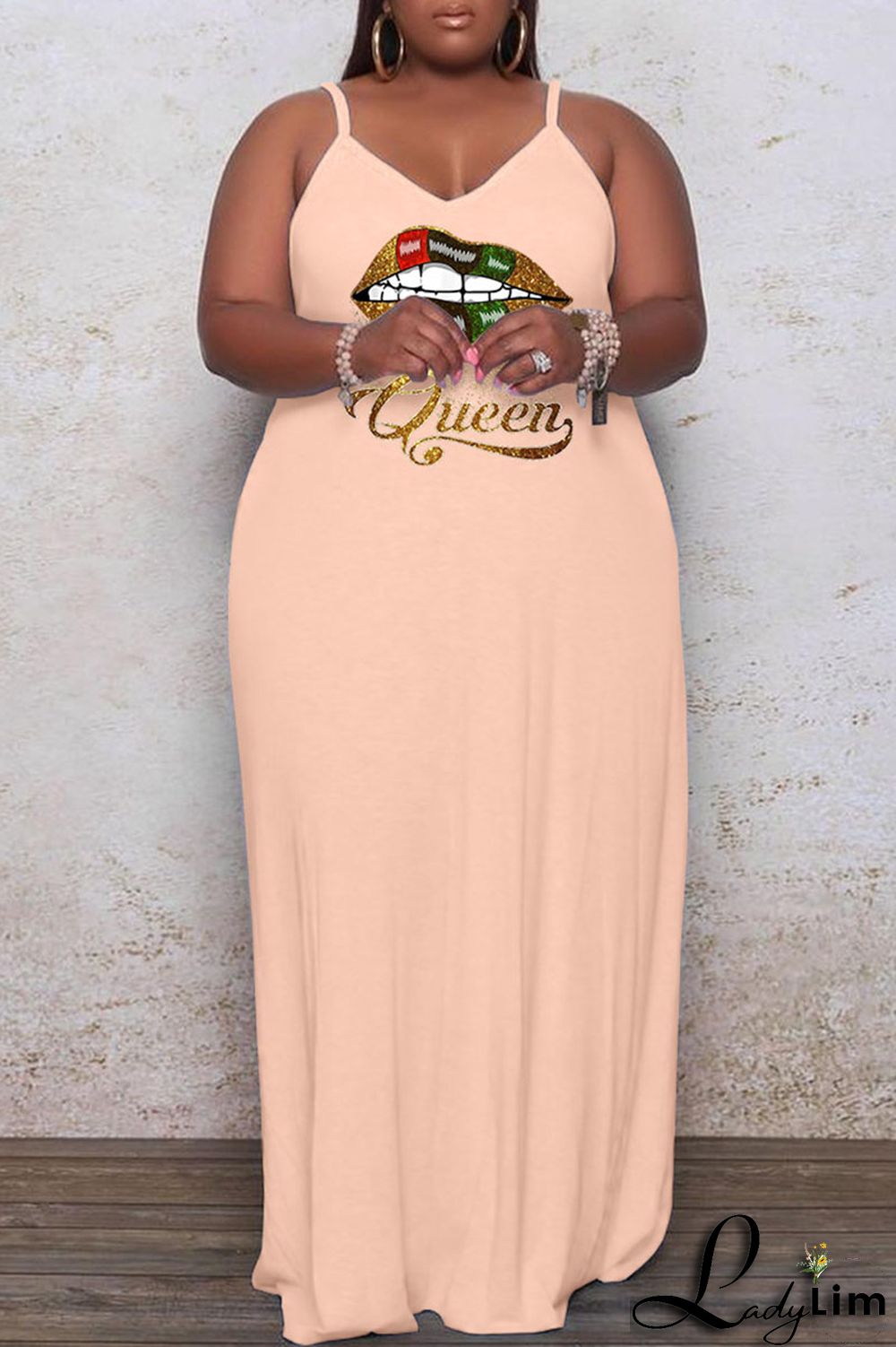 Black Casual Print Split Joint Spaghetti Strap Sling Dress Plus Size Dresses