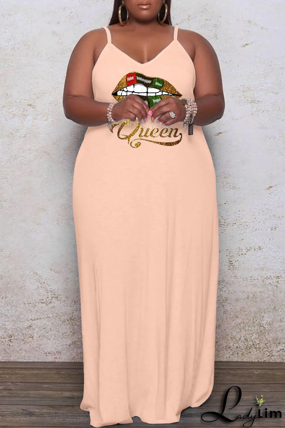 Black Casual Print Split Joint Spaghetti Strap Sling Dress Plus Size Dresses