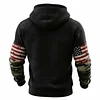 Men's Vintage 250th Anniversary American Flag Eagle Camouflage Print Pocket Hoodie by Inlyline