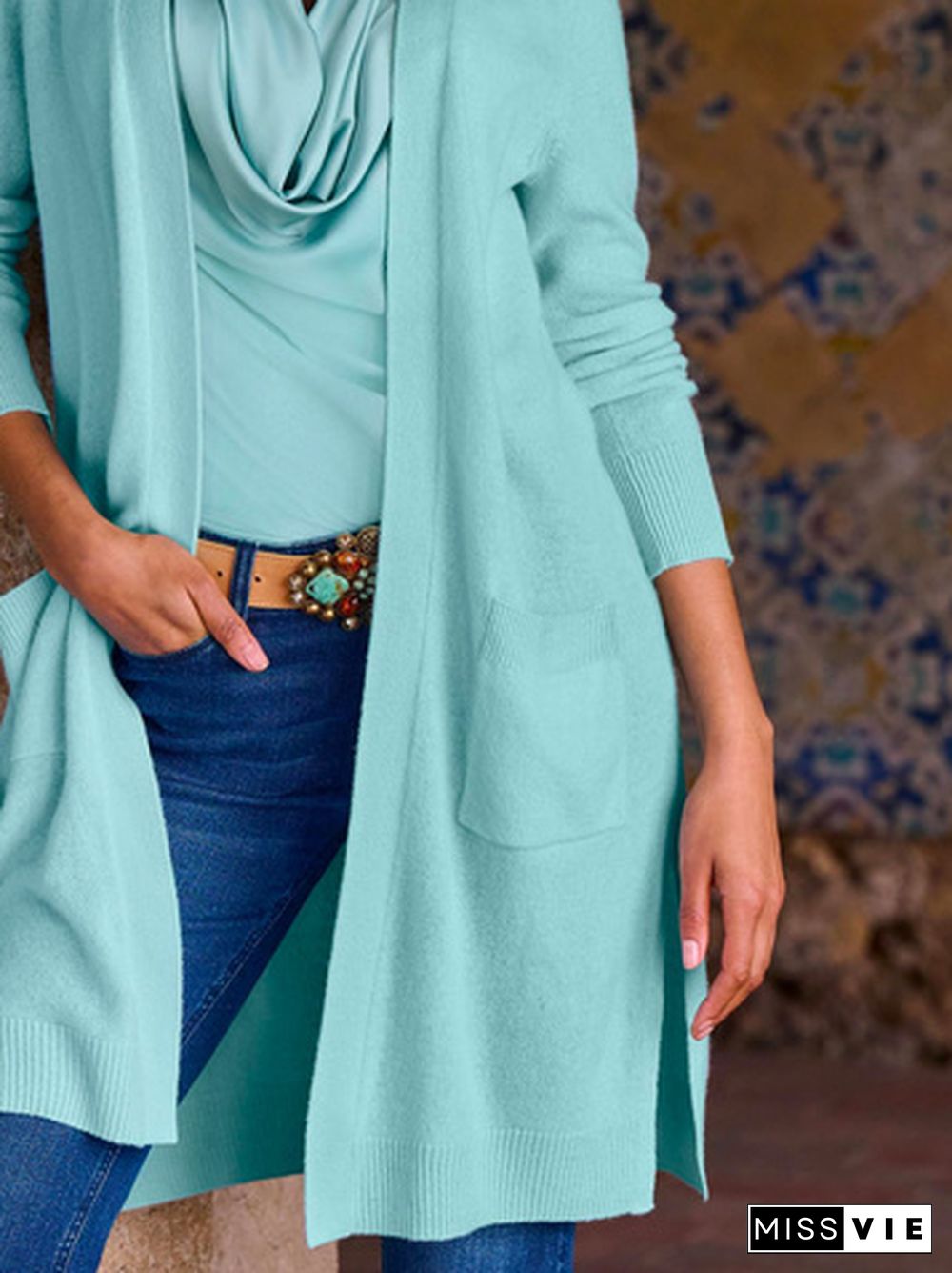 Yarn/Wool Yarn Others Plain Sweater Coat