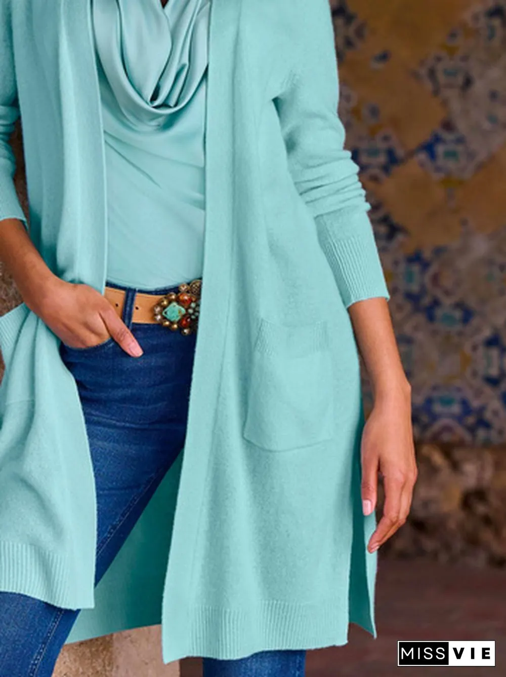 Yarn/Wool Yarn Others Plain Sweater Coat