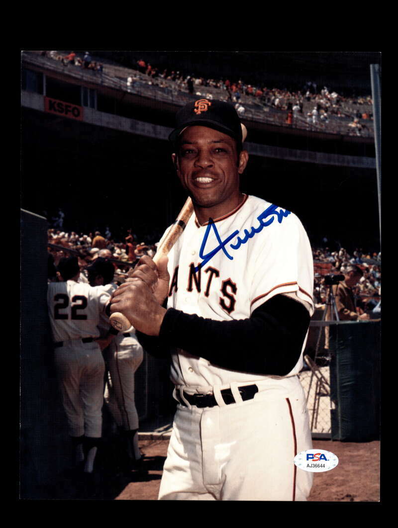 Willie Mays PSA DNA Coa Signed 8x10 Photo Poster painting Autograph