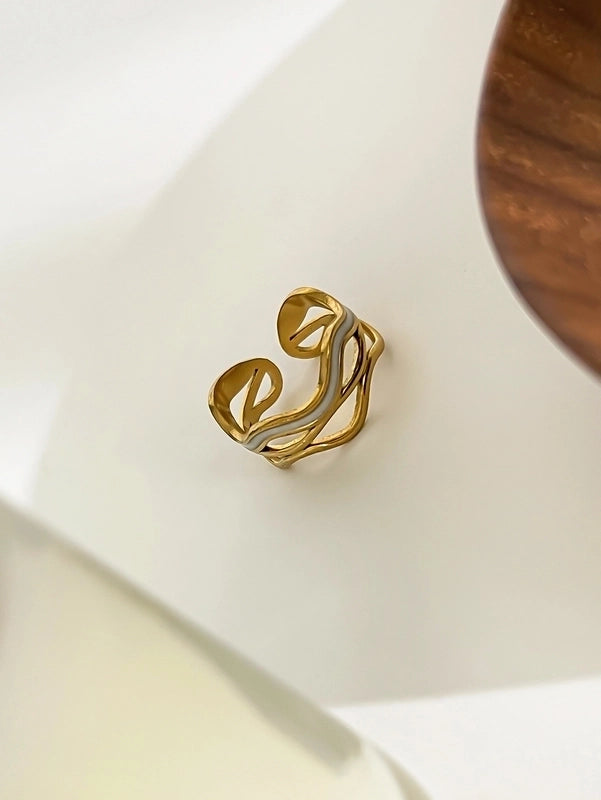 Elegant Solid Color 316L Stainless Steel  Enamel Stainless Steel Rings