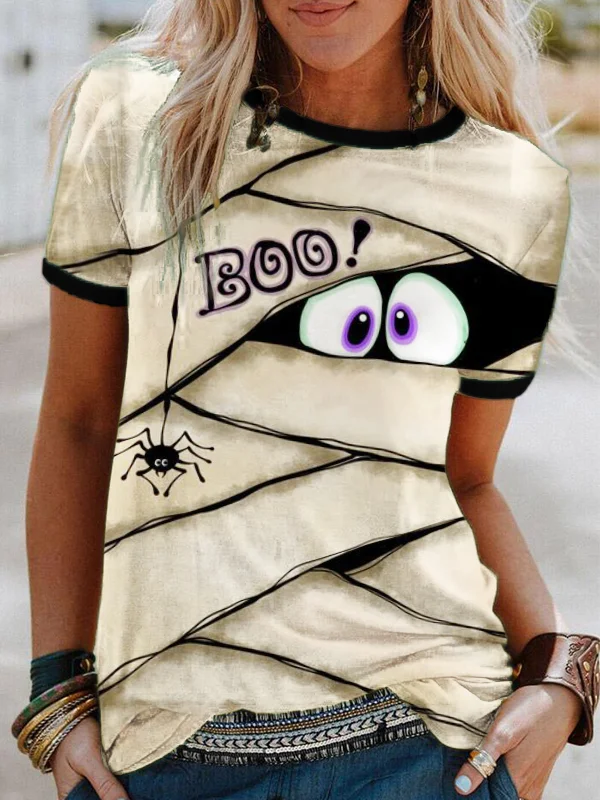 Wearshes Halloween Boo Mummy Inspired T Shirt