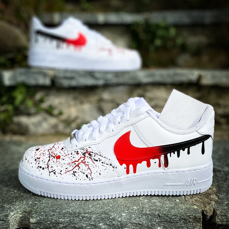 Custom Hand-Painted Sneakers- "Drip & Splashes"