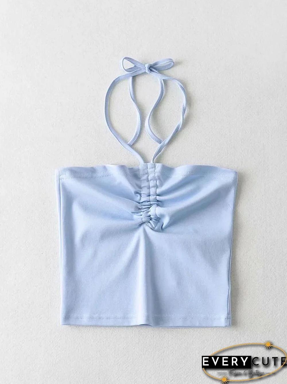 Women Ruched Halter Neck Cami Top Sexy Camisole