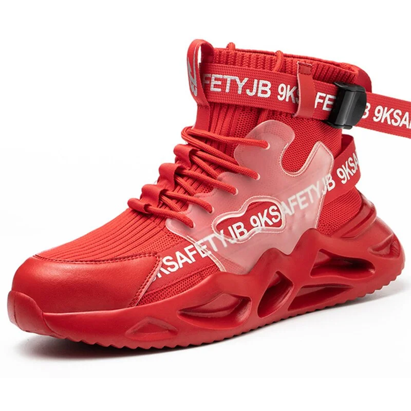 2022 New Work Boots Men Safety Shoes Steel Toe Safety Ankle Boots Indestructible Shoes Anti-smash Work Socks Sneakers Footwear