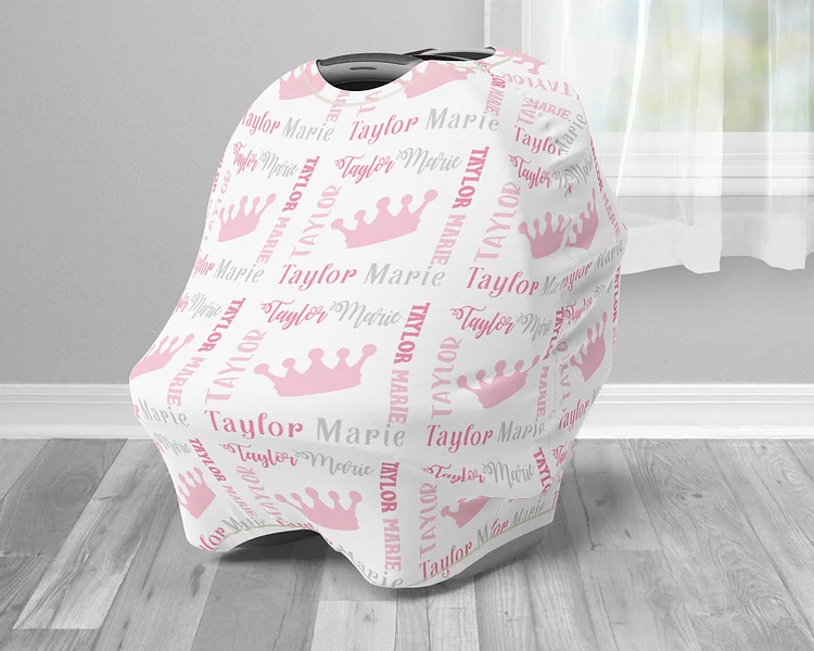 Personalized Baby Crown Car Seat Canopy| Canopyl96