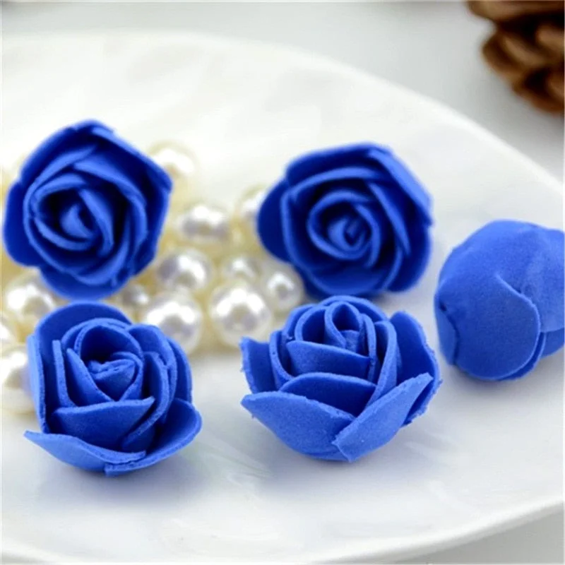 100pcs/lot Mini PE Foam Rose Flower Head Artificial Handmade DIY Wedding Home Decoration Party Supplies Fake Flowers