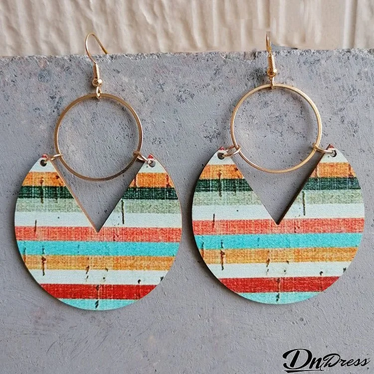 Ms.Pac-Man Shape Wooden Dangle Earrings