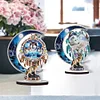 2pcs Wolf Dreamcatcher DIY Diamond Painting Single Sided Wooden Ornaments