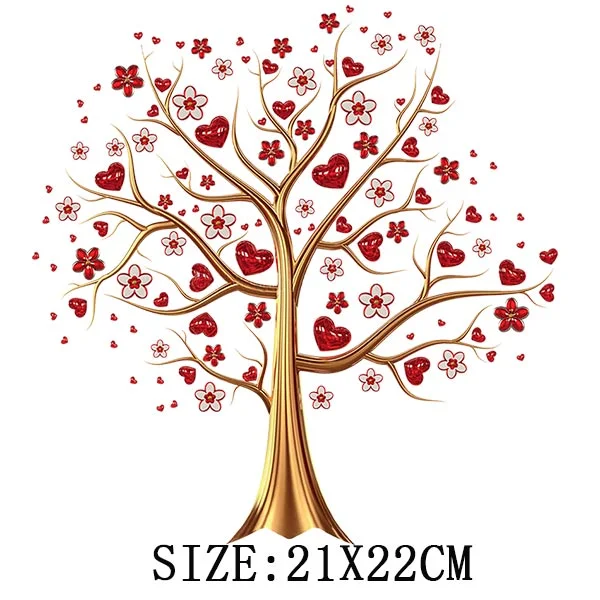 Beautiful Tree Thermal Stickers On T-shirt DIY Washable Iron On Transfer For Clothing Pretty Design On Woman Clothes Patch Decor