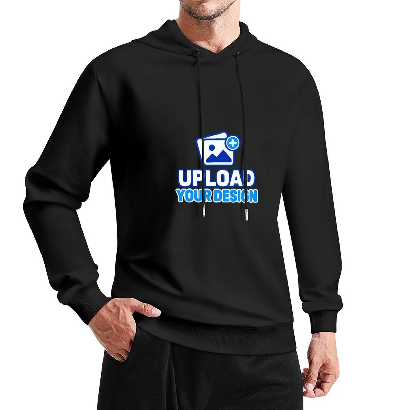 Men's Hoodie No Pockets Front Print customized with your own uploaded design