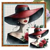 Red Hat Girl-11CT Stamped Cross Stitch 50*50cm/19.69*19.69in
