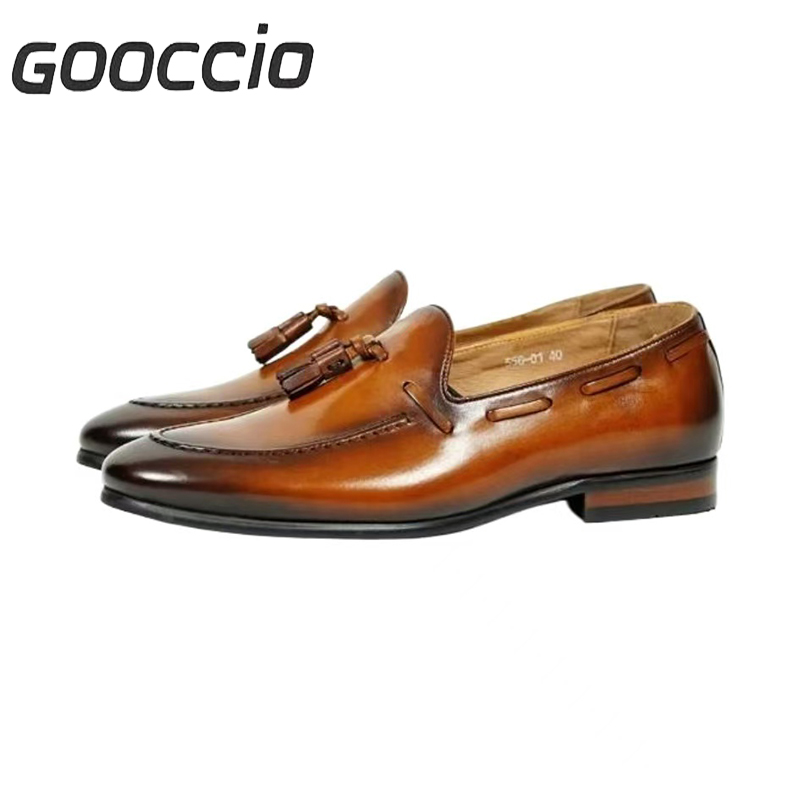 CW183 Cowhide Loafer Shoes For Men GOOCCIO  