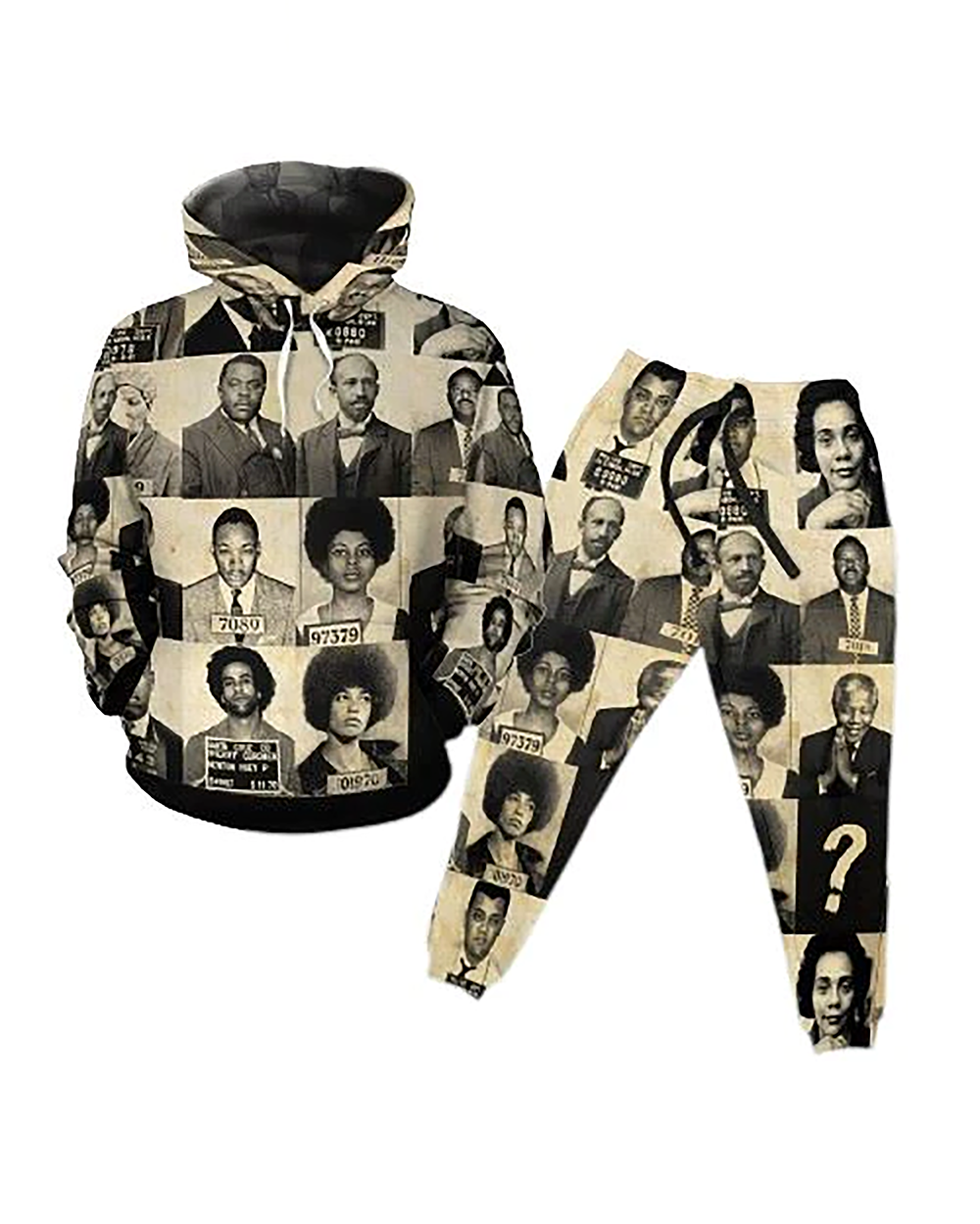 Civil Rights Leaders Fleece All-over Hoodie And Joggers Set