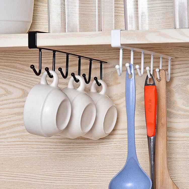 6 Hooks Under-Cabinet Hanger Rack | 168DEAL