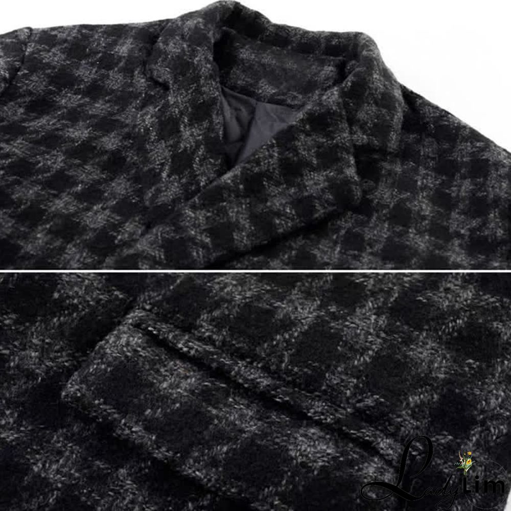 Chic Lattice Print Lapel Blazer T-Shirt High Waist Slim Denim Pants