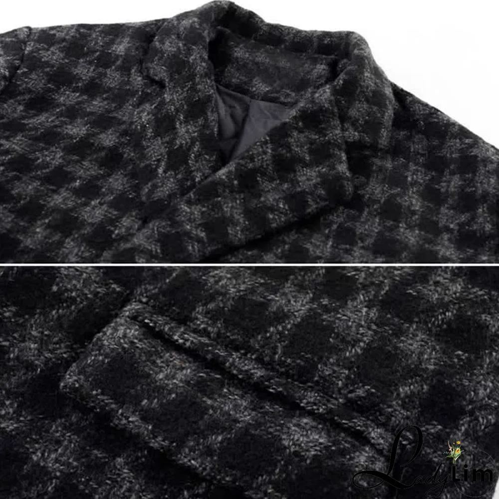 Chic Lattice Print Lapel Blazer T-Shirt High Waist Slim Denim Pants