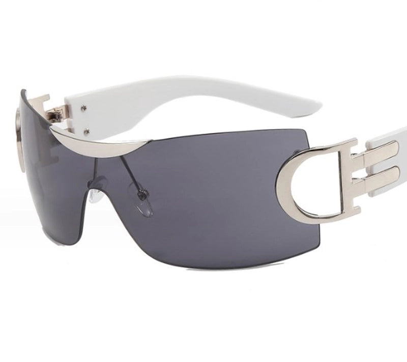 Punk Solid Color Pc Special-Shaped Mirror Frameless Women’s Sunglasses