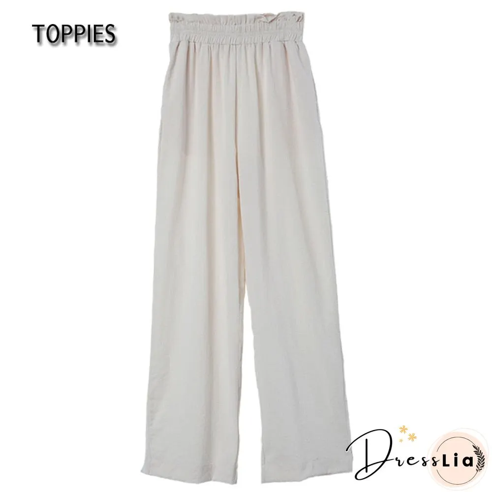 Toppies Women Two Piece Set Casual Shirt Office Lady Long Sleeve Blouse Chic Elastic Waist