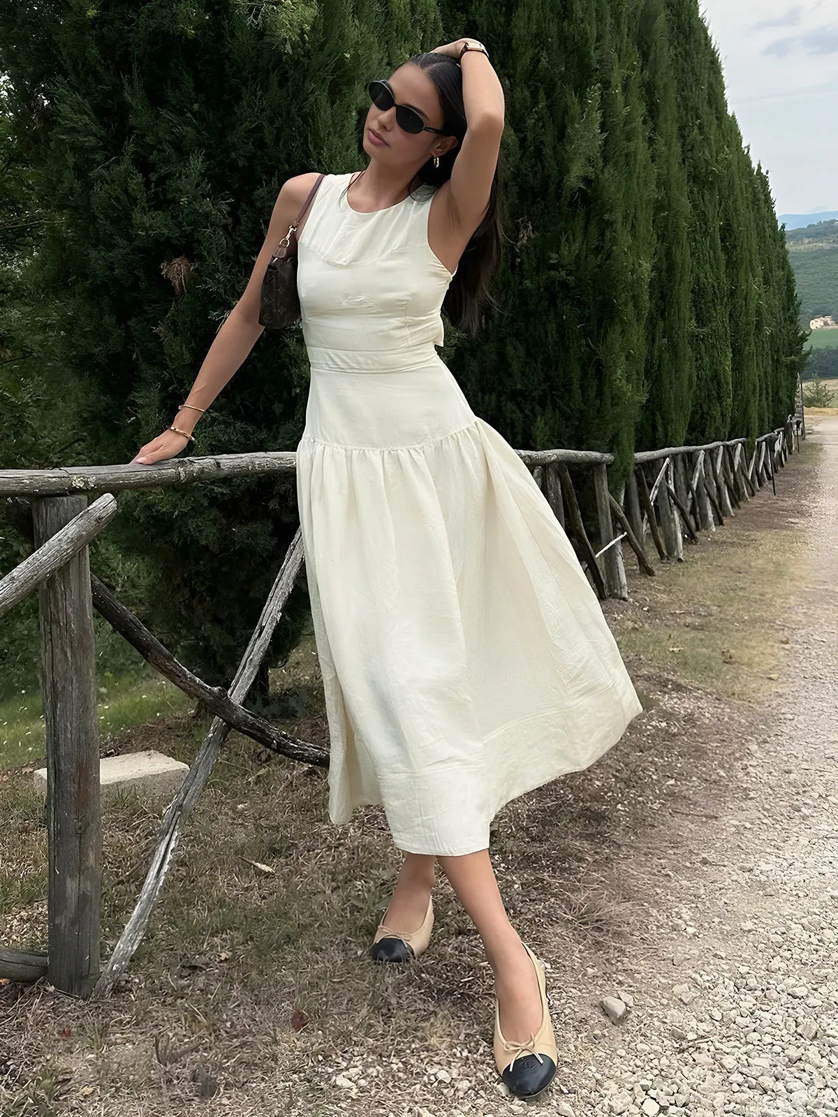 sleeveless dress for women Women's Summer Solid Color Backless Casual Dress, Sleeveless Dress, Beach Dresses L