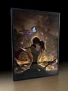 3D Decorative Paint of Light Guide Transformation Mikasa Ackerman & Eren Yeager Final Kiss with LED - Attack On Titan Decorative Painting - momo Studio