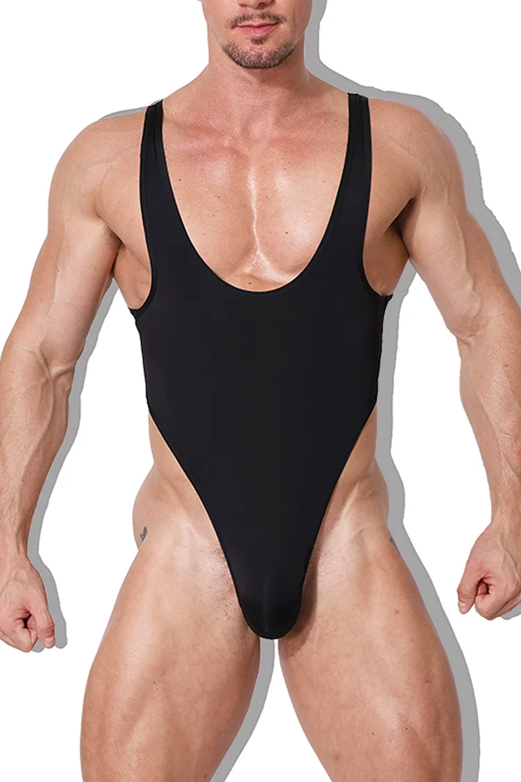 Men's Tank Top Bodysuit - Black