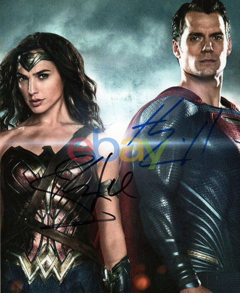 Gal Gadot & Henry Cavill signed 8 x 10 Photo Poster painting reprint