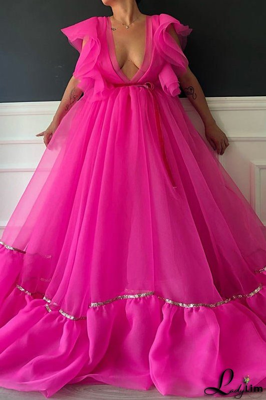 Sexy Fuchsia Prom Dress Ball Gown