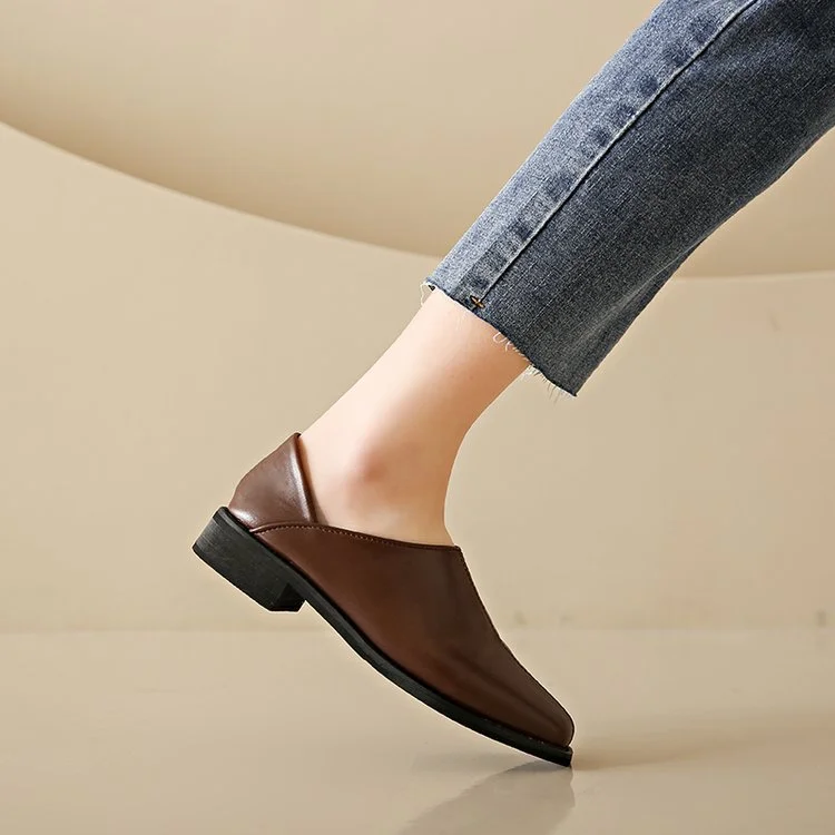 Yyvonne Women 2025 New Women's Shoes Spring Korean Version Of The Small Leather Shoes Women Wear Flat Shoes Legs Casual Lazy Woman