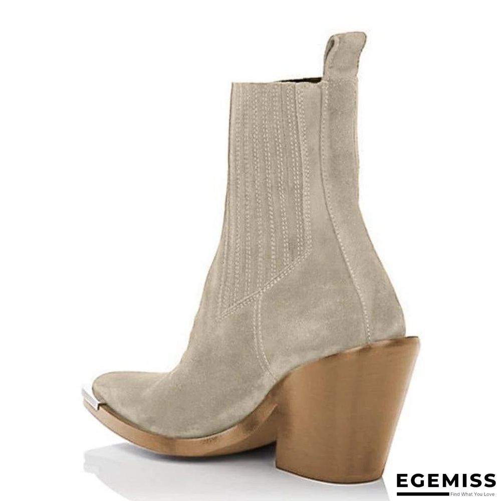 Chunky Heel Pointed Ankle Boots | EGEMISS