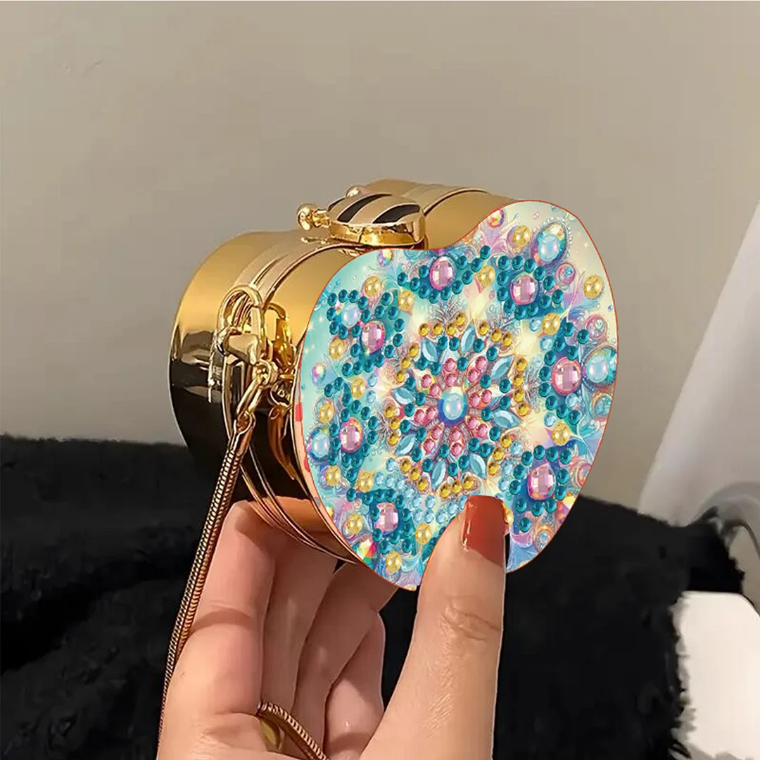 Mandala DIY Acrylic Love Art Diamond Painting Coin Purse with Chain for Women